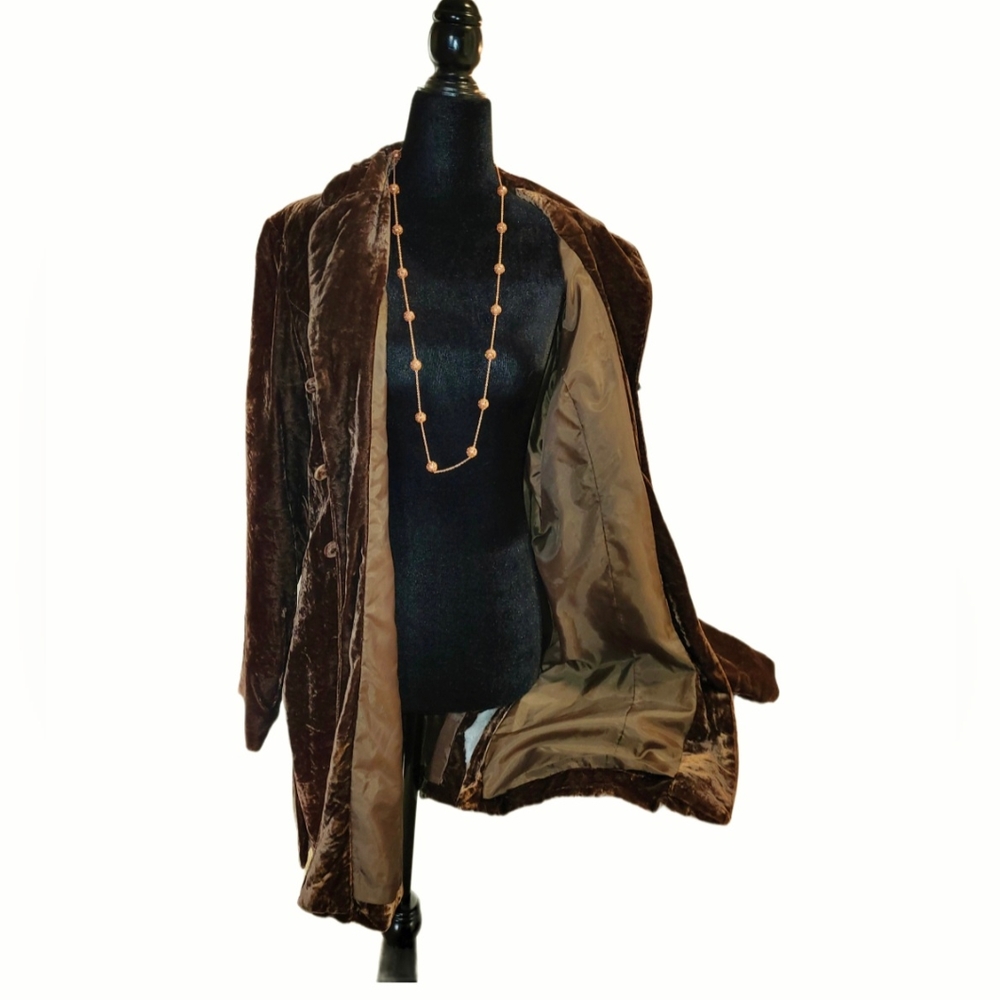 J.Jill Rich Brown Velvety like, 1990s Vintage Bohemian Jacket. Size 6